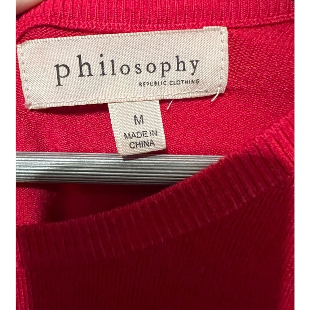 Philosophy Red Knit Sweater – Medium - Picture 4 of 5